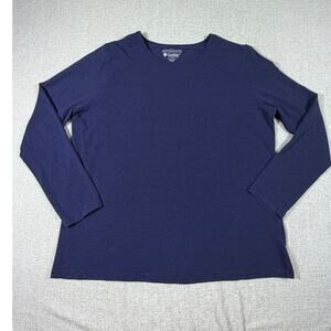 Coolibar Women XL Blue Long Sleeve Pullover UPF 50+ Sun Protection Travel Top